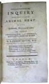 LESLIE, PATRICK DUGUD. A Philosophical Inquiry into the Cause of Animal Heat.  1782